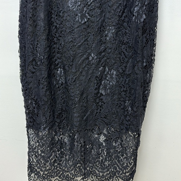 NWT ALLANDWELL Women's Elegant Floral Lace Round Neck Lace Dress size L black - Picture 4 of 16